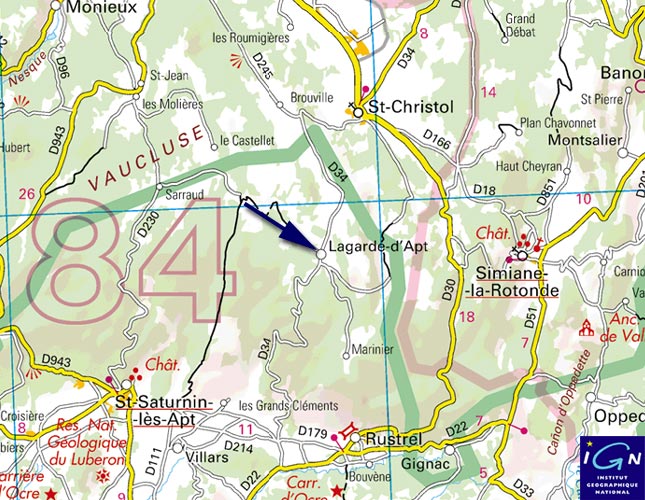 Carte: Plan d'accès à Lagarde d'Apt