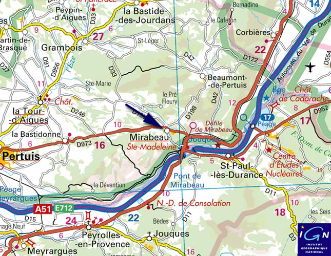 Carte: Plan d'accès à  Mirabeau
