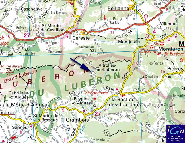 Carte: Plan d'accès à Vitrolles en Luberon